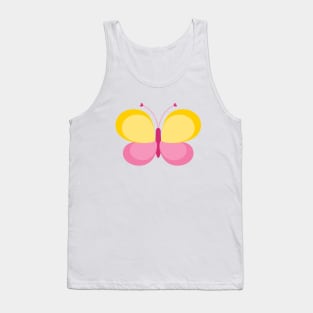 Cute Yellow and Pink Butterfly Tank Top